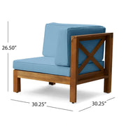 Set de conversación de 6 piezas de madera de acacia Brava Outdoor de Christopher Knight Home
