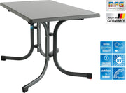 Mesa plegable Boulevard MFG 110x70 cm | Mesa de jardín | Resistente a la intemperie | Plegado que ahorra espacio | con nivelación | antracita/pizarra