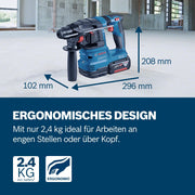 Martillo perforador a batería Bosch Professional 18V System GBH 18V-22 (con SDS plus, Kickback Control y Vibration Control, incl. L-BOXX, sin batería ni cargador) alimentado por batería