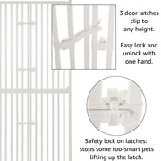 unipaws Puerta para mascotas extra alta para gatos, 74 pulgadas de alto con cerraduras de puerta