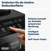 Cafetera superautomática De'Longhi Magnifica Evo ECAM 292.81.B con sistema de leche LatteCrema, 7 botones de selección directa para capuchino, espresso y otras especialidades de café, función de 2 tazas, negra
