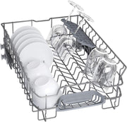 Lavavajillas inteligente Bosch Serie 2 SPV2IKX10E, totalmente integrable, 45 cm de ancho, cesta para cubiertos, secado extra con solo pulsar un botón, InfoLight punto de luz rojo en el suelo, protección AquaStop contra daños por agua, blanco