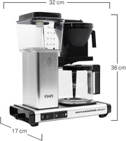 Moccamaster KBG Select, cafetera, cafetera retro, café de filtro, color blanco hueso, 1,25 L