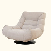Sillón giratorio decorativo de chenilla con mechones amarillos
