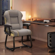 Silla ejecutiva ergonómica de cuero con respaldo alto color amarillo