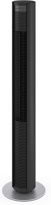 Ventilador de torre Stadler Form Peter, energéticamente eficiente y silencioso con 29 dB(A), con mando a distancia, función de oscilación, 6 velocidades, temporizador de 7 horas, luces LED regulables, adecuado para el dormitorio, negro