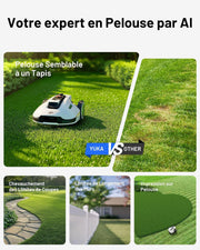 Robot cortacésped inalámbrico MAMMOTION YUKA 2000, NetRTK+Vision, sin necesidad de antena RTK, recomendado para 2000 m², máx. 2400 m², césped tipo alfombra, disco de corte doble, módulo 4G