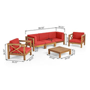 Set de conversación de 6 piezas de madera de acacia Brava Outdoor de Christopher Knight Home