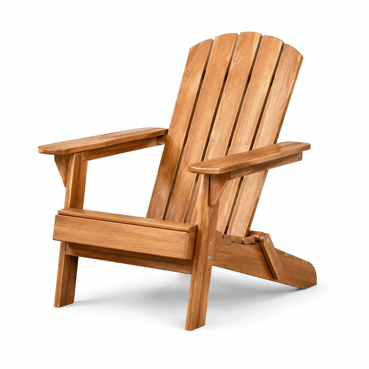Silla Adirondack de madera de teca natural 90 cm x 75 cm x 85 cm