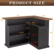 Gabinete de bar en casa en forma de L de GDLF con espacio para refrigerador, mesa de bar moderna de gran tamaño para sótano