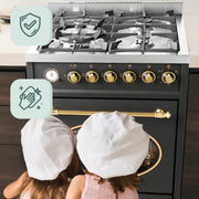 Cocina de gas GURARI con horno a gas GCH G 614 BR independiente 60 cm | Grill a gas | Rustipollo | Temporizador analógico eléctrico con función STOP | Cajón con sistema push-pull | Control de gas | Cocina tipo Range Cooker gas natural/propano