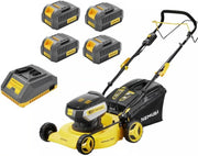 Cortacésped autopropulsado a batería Nemura 80 V (2x40V) - Corte de 42 cm - Hasta 500 m2 - Función mulching - Incluye 4 baterías de 2Ah y cargador - Marca francesa