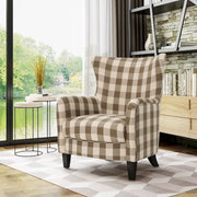 Sillón tapizado de respaldo alto Modern Retro de 30.25 pulgadas con patas de madera para sala de estar