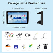 Autorradio Android Hodozzy 4G+128G para Audi A3 2003-2013/S3 8P 2006-2012/RS3 2011-2012 con Carplay inalámbrico y Android Auto, pantalla táctil Incell de 9 pulgadas, radio, GPS, Bluetooth, DSP, WiFi, RDS, cámara