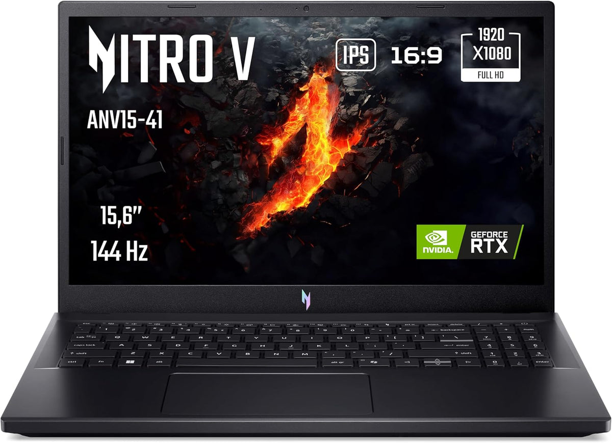 Acer Nitro V ANV15-41-R52M, Portátil Gaming 15,6'' Full HD IPS 144 Hz, PC Portátil Gamer (AMD Ryzen 5 7535HS, NVIDIA GeForce RTX 4050, RAM 16 GB, 512 GB SSD) - PC Gaming Negro