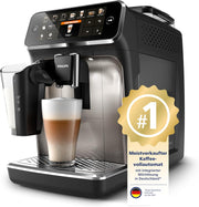 Cafetera espresso superautomática PHILIPS Serie 5400 - LatteGo, 12 bebidas, espumador de leche, pantalla táctil, 4 perfiles, acabado cromado (EP5447/90)