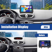 Autorradio SIXWIN 4+64G Android 13 para Renault Clio 3ª generación 2005-2014 con CarPlay, Android Auto, Mirrorlink, pantalla táctil de 9 pulgadas, navegador, WiFi, Bluetooth 5.0, FM/RDS, 32EQ y cámara de visión trasera