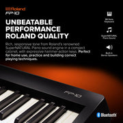Piano digital compacto Roland FP10 de 88 teclas con sonido SuperNATURAL y altavoces integrados