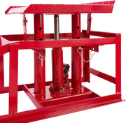 Arebos Juego de 2 rampas de acceso con gato hidráulico de 2 T | Elevador de coches XXL | Ancho de acceso de 257 mm | Plataforma elevadora con válvula de seguridad | Altura ajustable | Rojo