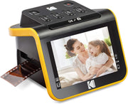 KODAK Slide N Scan con gran pantalla LCD de 5 pulgadas, convierte negativos y diapositivas en color y blanco y negro de 35 mm, 126, 110 a JPEG de alta resolución de 22 MP
