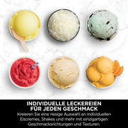 Ninja CREAMi Deluxe Heladera y máquina de bebidas heladas con 2 recipientes, 10 funciones, prepara helado, gelato, sorbete, yogur helado, batidos, granizados y más, opción de 2 sabores en 1, plateado, NC502EU