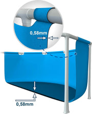 Piscina Desmontable Rectangular Intex Prism Frame, 400x200x122 cm, Material de Triple Capa, Capacidad 8.418 L, Ventana Panorámica, Tapiz, Cobertor, Depuradora de Cartucho, Escalera (56029)