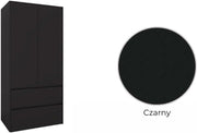BDW - Armario con cajones - Armario de 90 cm de ancho, 181 cm de alto, 51 cm de fondo - Armario de pasillo de 2 puertas, con barra para ropa y estantes - para dormitorio, niños, pasillo - Negro