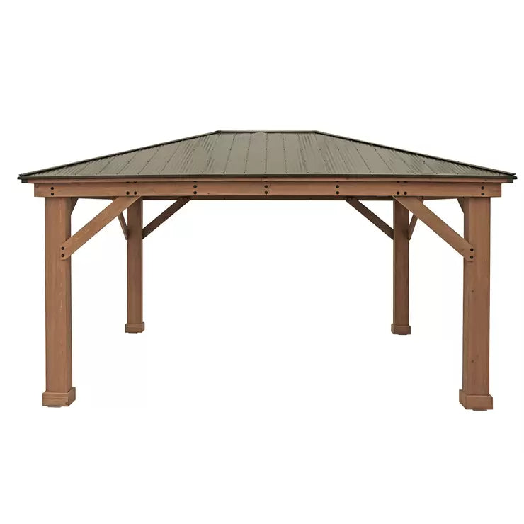Pabellón de madera Yardistry de 12 x 16 pies (3,7 x 4,9 m) con techo de aluminio 2026