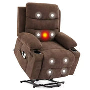 Sillón reclinable elevador eléctrico, reclinables eléctricos para ancianos con calor y masaje, asistencia para levantarse con portavasos, bolsillo lateral, para sala de estar