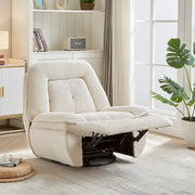 Sillón reclinable giratorio de pana con deslizamiento, reposapiés para sala de estar