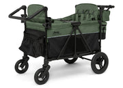 Jeep Wrangler Deluxe Stroller Wagon for 4 Kids – Removable Canopy, Cooler Bag, Modular Seats, XXL Storage, All-Terrain Tires, Adjustable Handlebars