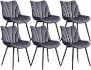 Juego de 6 sillas de comedor Yaheetech, sillas tapizadas con respaldo, para salón, cocina y comedor, asiento de terciopelo, con patas de metal, capacidad de carga de hasta 150 kg, gris oscuro