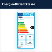 De'Longhi Pinguino PAC EM82, aire acondicionado portátil para habitaciones de hasta 80 m³, 9.400 BTU, 2,4 kW, 63 dB, función de deshumidificación, clase energética A, temporizador 24 h, blanco