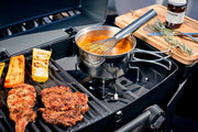 EndersGasgrill Urban II Pro, parrilla de mesa, función de asado, cocción y horneado, 2 quemadores de acero inoxidable, con termómetro para parrilla, parrilla para balcón y camping, carcasa de aluminio fundido, rejilla de hierro fundido, #2062