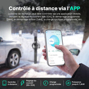 WISSENERGY Wallbox 7.4kW Tipo 2 con control por aplicación, estación de carga para coche eléctrico compatible con conectividad Bluetooth estándar, cargador monofásico IEC 62196-2, cable de 32A y 6M