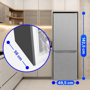 Bomann, Frigorífico y Congelador 173L Inox KG7359 - Frigorífico 121L, Congelador 52L, Iluminación LED, Control de temperatura, Alarma de puerta abierta, Ahorro de energía, Dimensiones 142,5x49,5x56 cm
