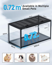 Jaula para hámster BUCATSTATE 3.0: Jaula de metal para ratas y animales pequeños, grande, apilable y de fácil montaje, 120L x 60An x 62Al cm, para roedores, ratones y hámsteres enanos (0,72 m², blanca)