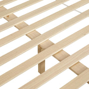 Cama doble Merax con cajones de 140 x 200 cm, cama de madera con cabecero y somier de láminas, estructura de estilo sencillo, cama para niños, jóvenes y adultos, marco de madera de pino, blanco