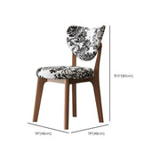 Silla de comedor sin brazos estilo wingback de piel sintética moderna