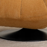 Sillón giratorio decorativo de chenilla con mechones amarillos