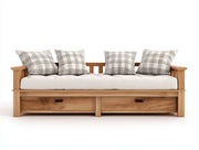 Sofás cama de madera y tela 210x95x85 cm - roble natural - estilo moderno funcional