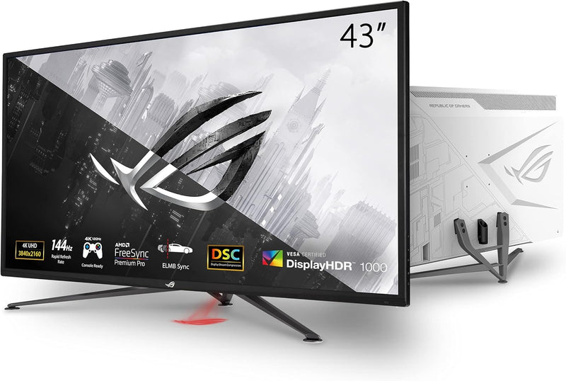 ASUS ROG XG43UQ - Monitor Gaming 43" 4K - Panel VA - 144Hz - 3840x2160 - 1000cd/m² - DisplayPort, 2x HDMI 2.1, 2x HDMI 2.0 y 2x USB - FreeSync Premium Pro - HDR 10 - Altavoces 2x10 W - PS5 - Xbox