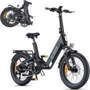 Bicicleta eléctrica ENGWE L20 3.0 Boost, batería de 48 V y 13,5 Ah, hasta 135 km, sensor de par y frenos hidráulicos, neumáticos de 20 x 3,0, compatibilidad con aplicaciones