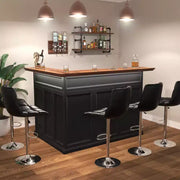 Gabinete de bar en casa en forma de L de GDLF con espacio para refrigerador, mesa de bar moderna de gran tamaño para sótano