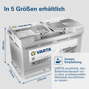 Batería VARTA Silver Dynamic AGM A6 – Batería de coche Start-Stop y xEV 12V 80Ah 800A – Batería de arranque para coches con alta demanda de energía