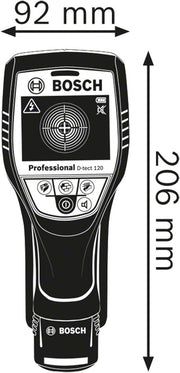 Detector de materiales Bosch Professional System D-tect (1 batería de 12 V, profundidad máx. de detección en tubos de plástico/subestructuras de madera/cables bajo tensión/metales ferrosos: 60/38/60/120/120 mm, L-Boxx)