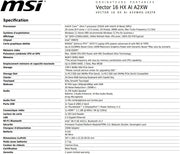 MSI Vector 16 HX AI A2XWHG-282FR : Ultra 7 255HX – 16GB DDR5 – SSD 1TB – Nvidia RTX5070Ti 12GB – 16” QHD+ 240Hz – Windows 11 Home