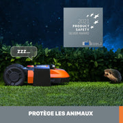 Robot cortacésped inteligente y conectado WORX Landroid Plus WR165E, 500 m² (máx. 600 m²), fácil instalación, configurable, pendiente del 35%, sensor de lluvia, corte de bordes, corte rápido