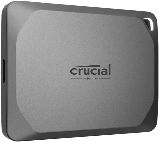 Crucial X9 Pro SSD portátil externo de 2 TB, hasta 1050 MB/s de lectura y escritura, resistente al agua y al polvo IP55, USB-C 3.2 - CT2000X9PROSSD902