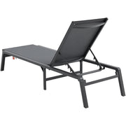 VEVOR Tumbona plegable, 182x60x88cm Sillas de playa de aluminio con 5 posiciones ajustables, tumbona de playa, sillas de descanso, tumbona de jardín, tumbona de relax, tumbona para terraza, playa, piscina, gris oscuro, 2 unidades